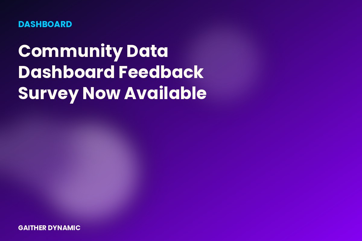 Community Data Dashboard Feedback Survey Now Available