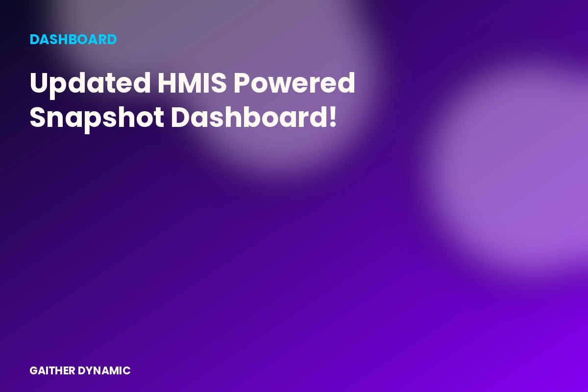 Updated HMIS Powered Snapshot Dashboard!